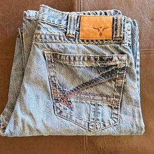 Wrangler 20X Men’s Jeans 34x36 Bootcut Distressed Western Denim